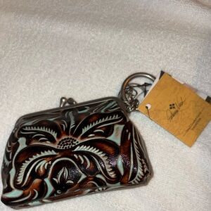 New Patricia Nash Tooled Turquoise Coin Purse